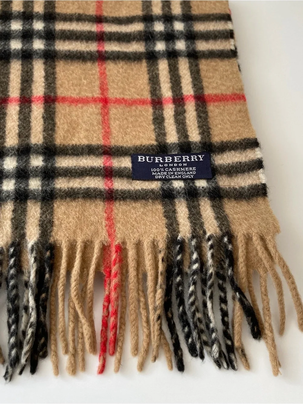 Burberry Beige Classic Nova Check Cashmere Scarf